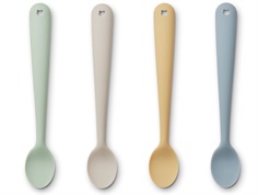 Liewood dusty mint multi mix baby spoon Siv silicone (4-pack)